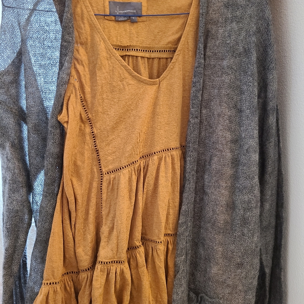 Anthropologie Tunic and H&M Mohair Open Sweater Set. Size Small.